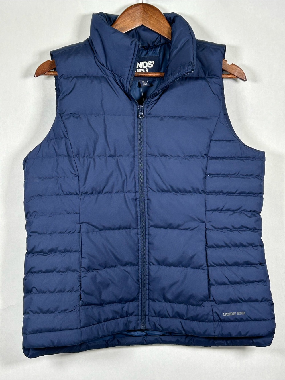 Lands' End Women’s Down Filled Quilted Puffer Vest in Navy Blue